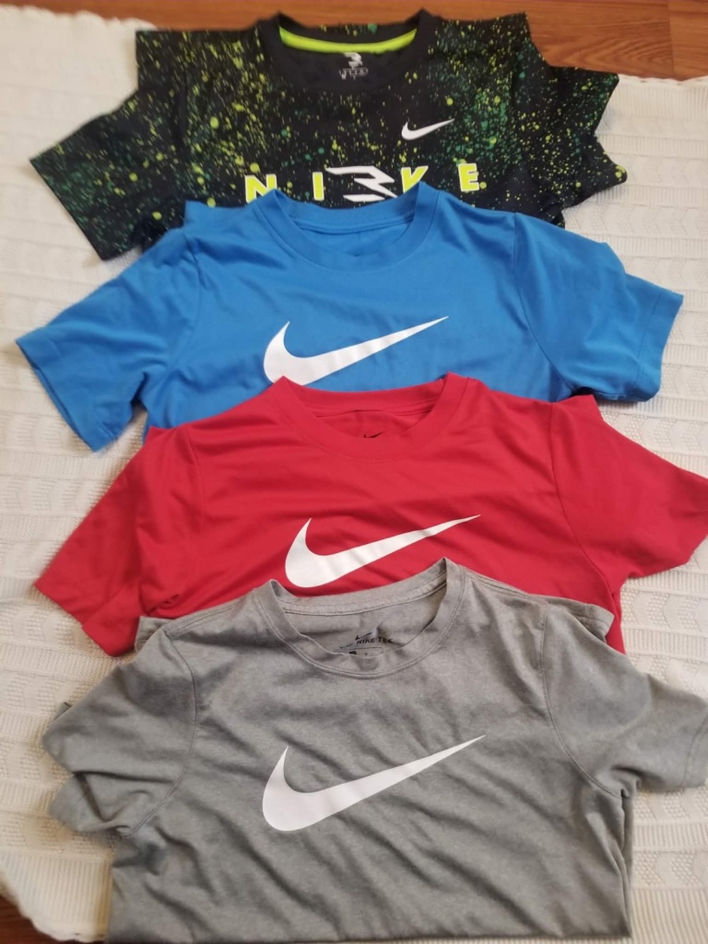 Nike Boys' Short-Sleeve Tee Pack — Black Speckle, Blue, Red, Gray